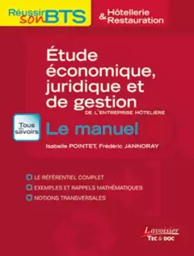 Couverture du produit · Etude économique, juridique et de gestion de l'entreprise hôtelière: BTS Hôtellerie et restauration