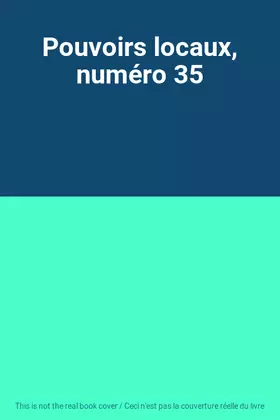 Couverture du produit · Pouvoirs locaux, numéro 35