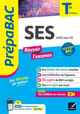 Couverture du produit · Prépabac Réussir l'examen - SES Tle générale (spécialité) - Bac 2025: fiches de révision, sujets de bac corrigés & vidéos