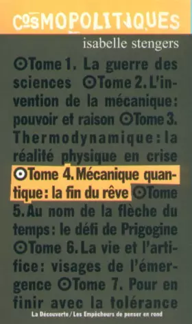 Couverture du produit · Cosmopolitiques, tome 4 : Mécanique quantique