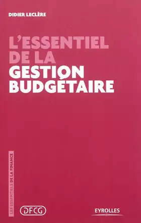 Couverture du produit · L'essentiel de la gestion budgétaire