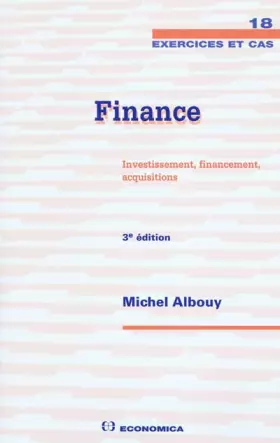 Couverture du produit · Finance : Investissement, financement, acquisitions