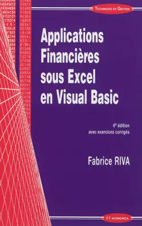 Couverture du produit · Applications financières sous Excel en Visual Basic