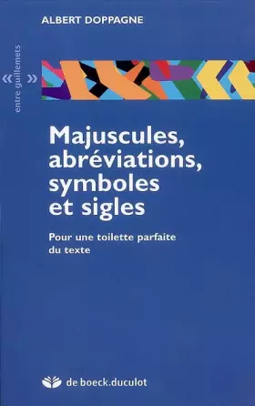 Couverture du produit · Majuscules, abréviations, symboles et sigles