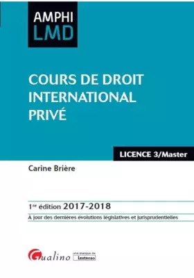 Couverture du produit · COURS DE DROIT INTERNATIONAL PRIVE