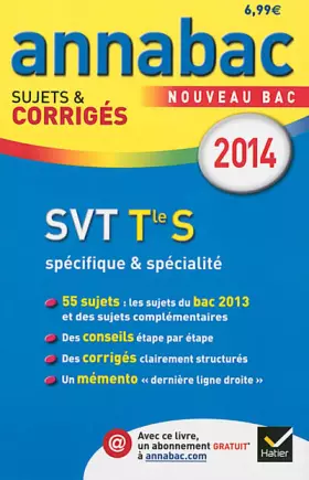 Couverture du produit · Annales Annabac 2014 SVT Tle S spécifique & spécialité: Sujets et corrigés du bac - Terminale S