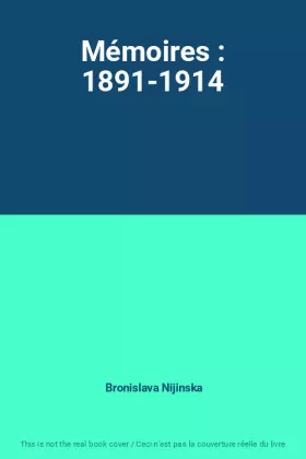 Couverture du produit · Mémoires : 1891-1914
