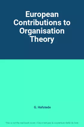 Couverture du produit · European Contributions to Organisation Theory