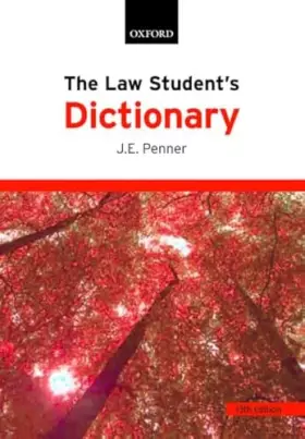 Couverture du produit · The Law Student's Dictionary