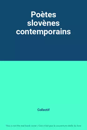 Couverture du produit · Poètes slovènes contemporains