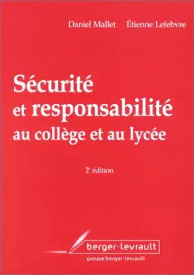 Couverture du produit · Sécurité et Responsabilité au collège et au lycée