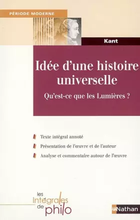 Couverture du produit · Idée d'une histoire universelle au point de vue cosmopolitique : Réponse à la question "Qu'est-ce que les Lumières?"