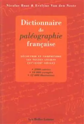 Couverture du produit · DICTIONNAIRE DE PALEOGRAPHIE FRANCAISE