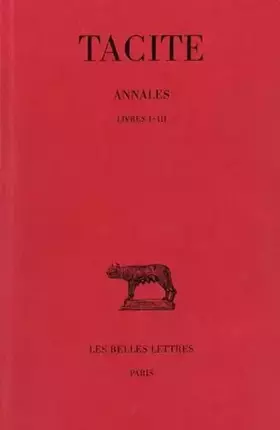 Couverture du produit · Annales, tome 1 : Livres 1-3
