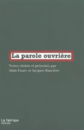 Couverture du produit · La parole ouvrière