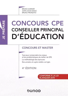Couverture du produit · Concours CPE - Conseiller principal d'éducation - 4e éd. - Tout-en-un: Tout-en-un