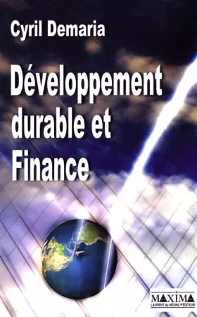 Couverture du produit · Développement durable et finance