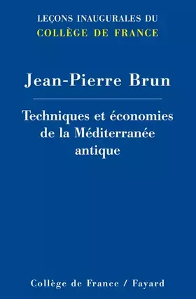 Couverture du produit · Techniques et économies de la Méditerranée antique