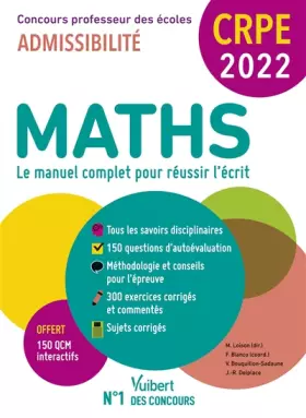 Couverture du produit · CRPE - Concours Professeur des écoles - Maths: Ecrit 2022 - Nouveau concours