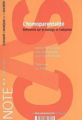 Couverture du produit · L'homoparentalité Réflexions sur le mariage et l'adoption (n.6-Février 2007)