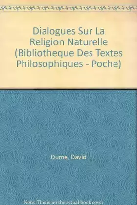 Couverture du produit · Dialogues sur la religion naturelle
