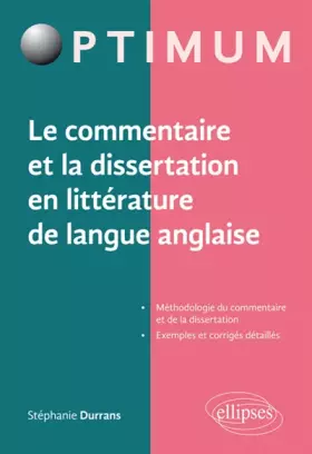 Couverture du produit · Le Commentaire et la Dissertation en Littérature de Langue Anglaise