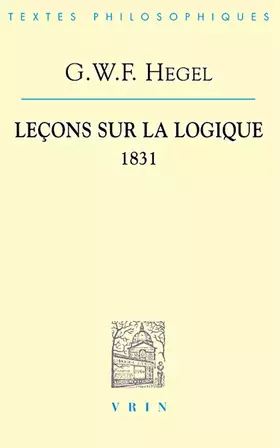 Couverture du produit · Lecons Sur la Logique (1831)