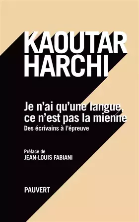 Couverture du produit · Je n'ai qu'une langue et ce n'est pas la mienne