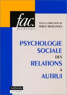 Couverture du produit · Psychologie sociale des relations à autrui