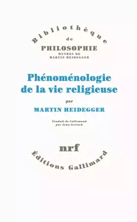Couverture du produit · Phénoménologie de la vie religieuse