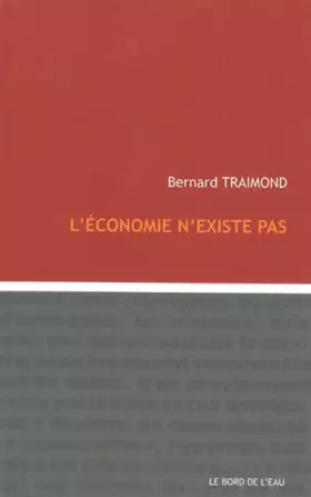 Couverture du produit · L'économie n'existe pas