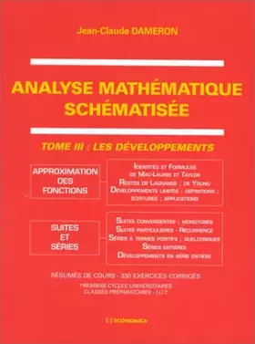 Couverture du produit · Analyse mathématique schématisée tome 3 Les développements