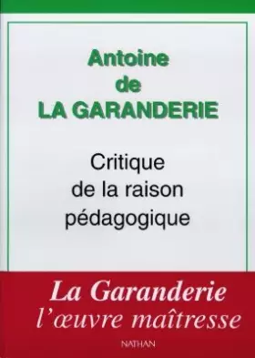 Couverture du produit · CRITIQUE DE RAISON PEDAGOGIQUE