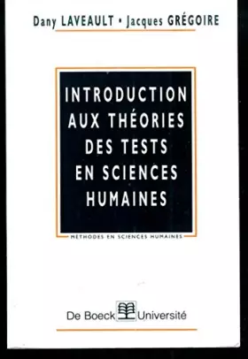Couverture du produit · Introduction aux théories des tests en sciences humaines