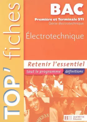 Couverture du produit · Top'Fiches Electrotechnique 1e et Tle STI  Génie Electronique