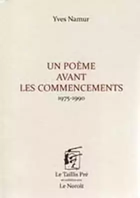 Couverture du produit · Un poeme avant les commencements