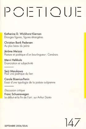 Couverture du produit · Poétique, n° 147