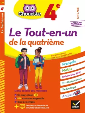 Couverture du produit · Chouette - Le Tout-en-un 4e: cahier de révision et d'entraînement dans toutes les matières