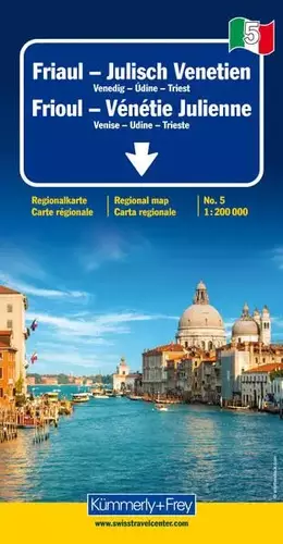 Couverture du produit · Friaul - Julisch Venetien: Venedig-Udine-Triest. Regionalkarte Nr. 5. Massstab 1:200000 (Kümmerly+Frey Regional-Strassenkarte, 