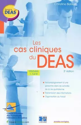 Couverture du produit · LES CAS CLINIQUES DU DEAS MODULES 1 7 ET 8: MODULE 1,7 ET 8