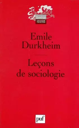 Couverture du produit · Leçons de sociologie