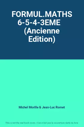 Couverture du produit · FORMUL.MATHS 6-5-4-3EME    (Ancienne Edition)
