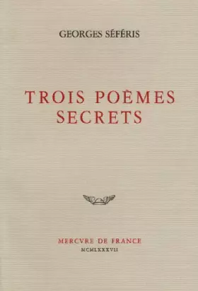 Couverture du produit · Trois poèmes secrets