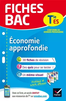 Couverture du produit · Fiches bac Économie approfondie Tle ES: fiches de révision Terminale ES