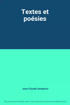 Couverture du produit · Textes et poésies