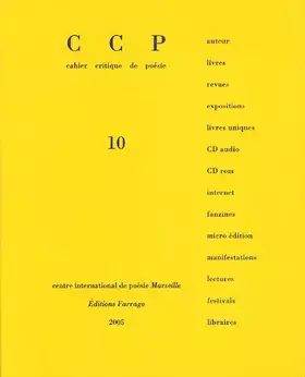 Couverture du produit · Cahier Critique de Poésie: Dossier Pascal Quignard