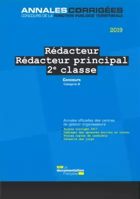 Couverture du produit · Concours rédacteur principal 2e classe 2019