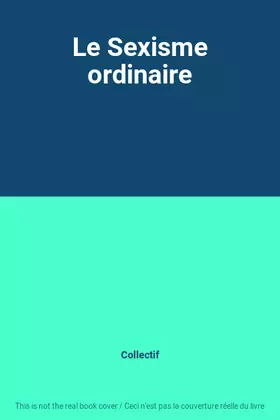 Couverture du produit · Le Sexisme ordinaire