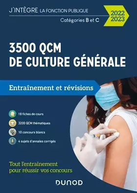 Couverture du produit · 3500 QCM de culture générale - 2022-2023: Catégories B et C (2022-2023)