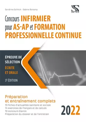 Couverture du produit · Concours infirmier pour as-ap et formation professionnelle continue 2022